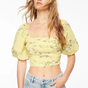 Bubble Sleeve Pleated Top